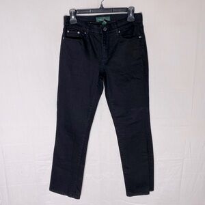 Lauren Ralph Lauren Black Mid Rise Straight Leg Jeans 2